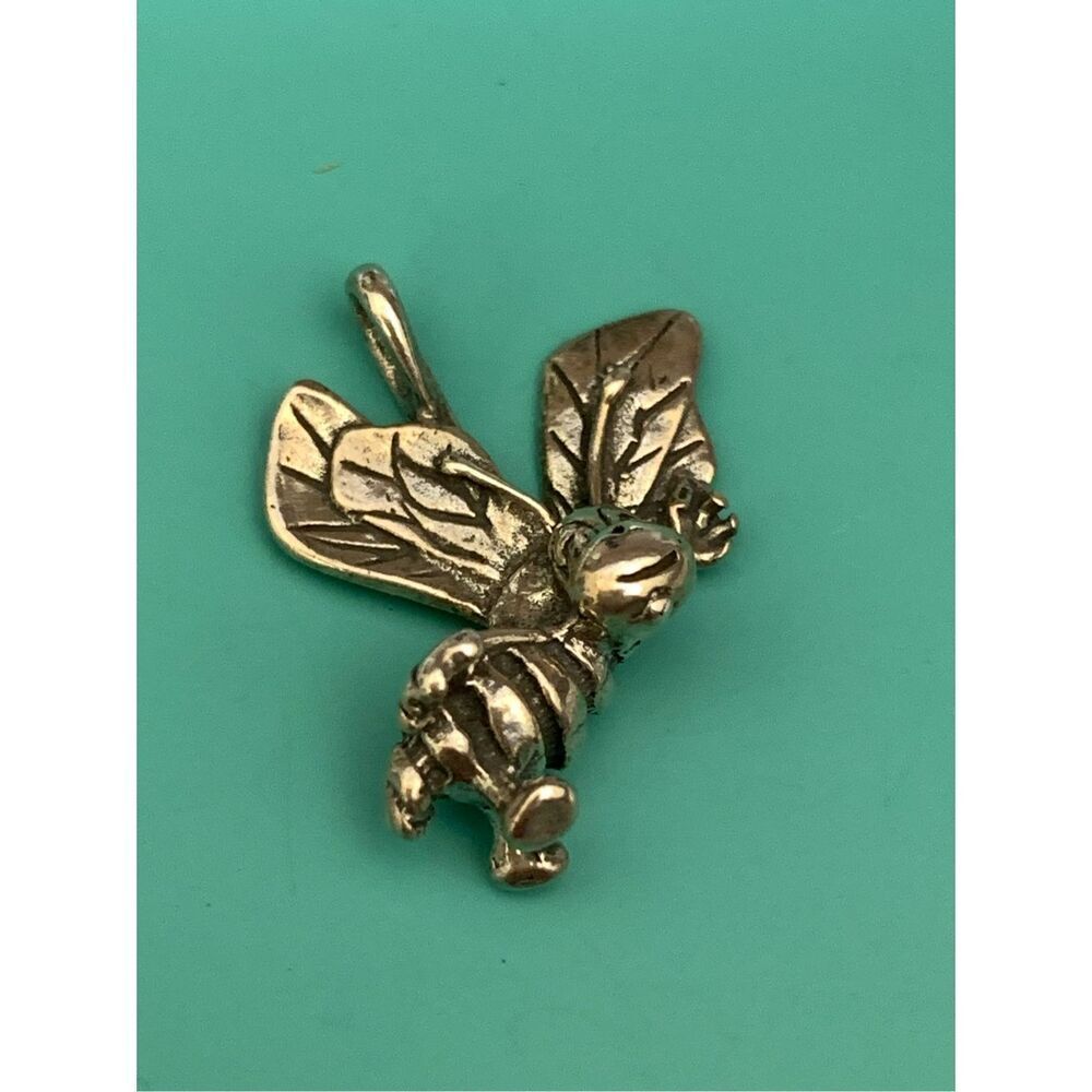 .925 Bumblebee Sterling Silver Jewelry Charm #garden